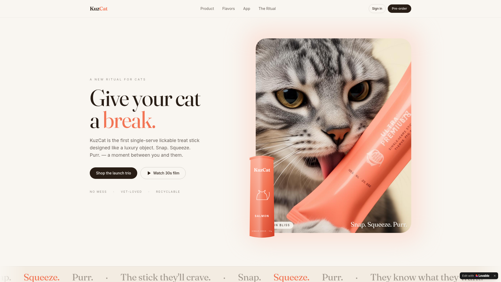 KuzCat — Pet Care · E-Commerce project by Madplann Websites Co.